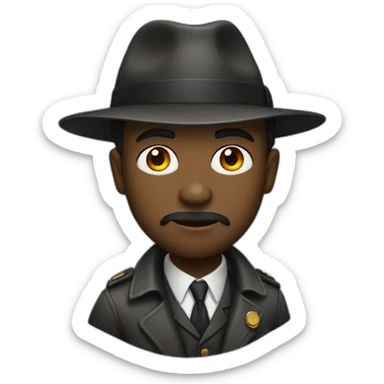 Black man detective sticker
