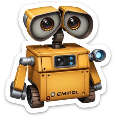 A moving emoji that is Wall-E sticker