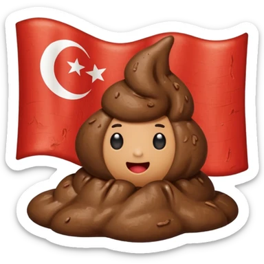 Indonesia flag but poop in mid sticker