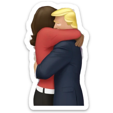 Trump hugging Kamala  sticker