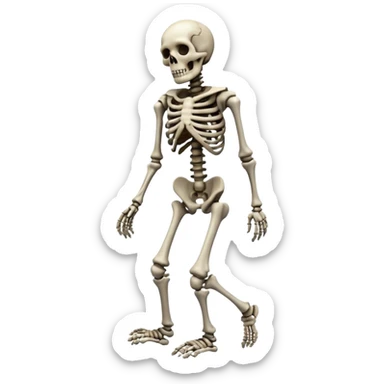 Skeleton walking like a zombie sticker