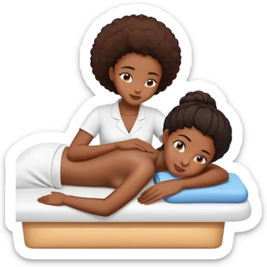 Black girl getting a massage sticker