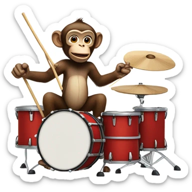 Monkey drummer sticker