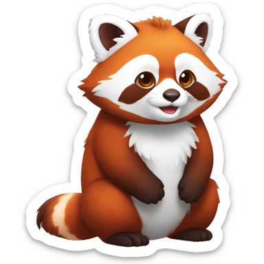 Red Panda Bird hybrid full body sticker