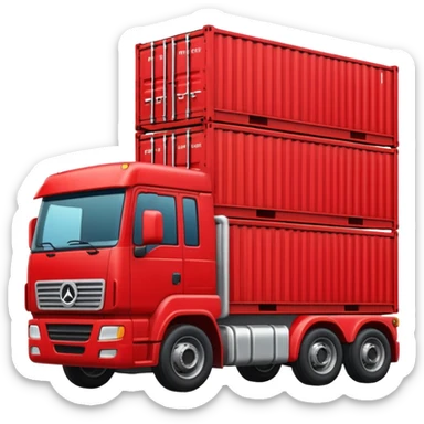 truck holding container sticker
