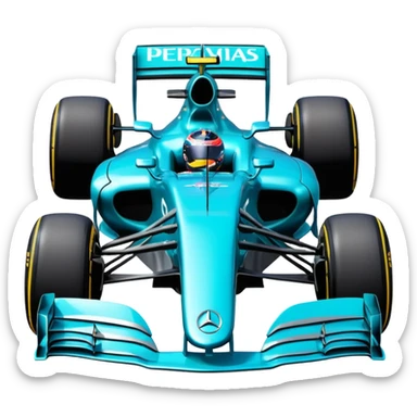 A blue mercedes-amg petronas f1 car sticker