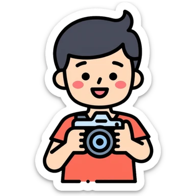 child taking a photo sticker