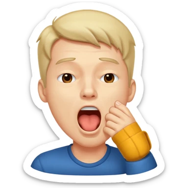  man Yawning  sticker