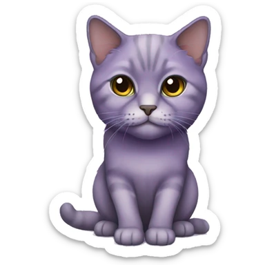 Scottish cat of purple color lop-eared sticker