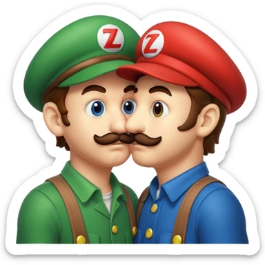 mario and luigi kissing sticker