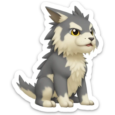 cute kawaii cool edgy Digimon-Fakemon-animal full body sticker