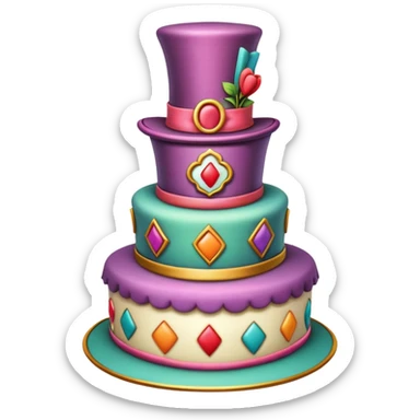 Mad hatter’s unbirthday cake sticker