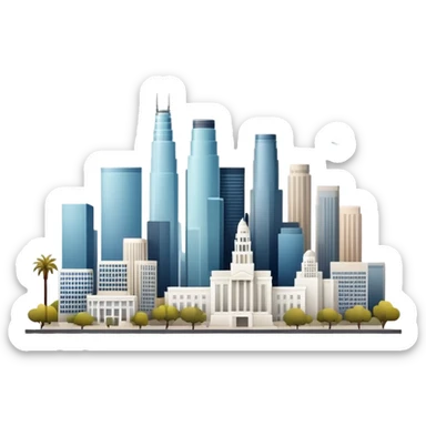 Los Angeles city skyline sticker