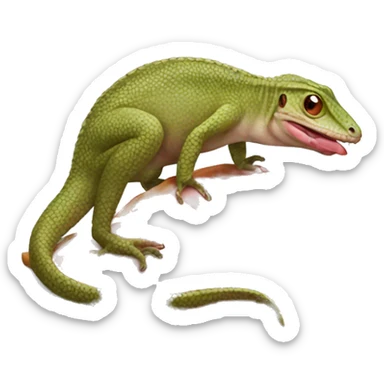 lizard eating ham sticker