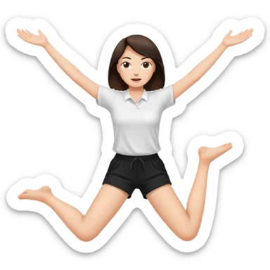 Brunette woman with legs spread wide in the air sticker