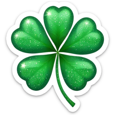Four leaf clover with glitter sticker