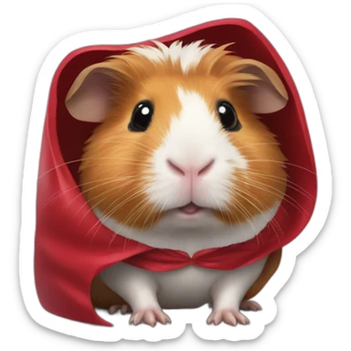 guinea pig with superhero cape sticker