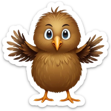 a dancing kiwi bird sticker