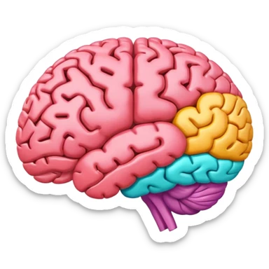simple emoji of a human brain with vibrant flames around it, using bright colors minimal details and a clear compact design for emoji use sticker