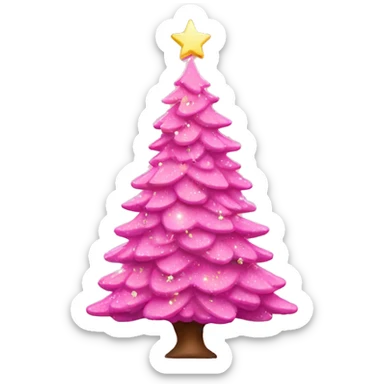Pink Christmas tree sticker