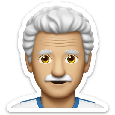 65 year old man playing tennis balding white no mustache  sticker