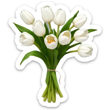 white tulip bouquet  sticker