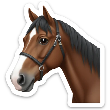 bay horse with white nose portrai sticker