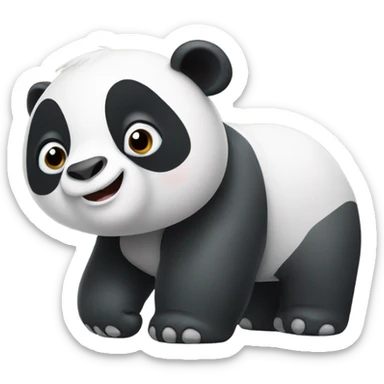 Giant panda with an elephant trunk sticker