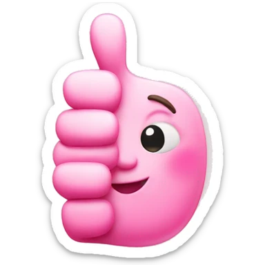 Cute pink thumbs up sticker