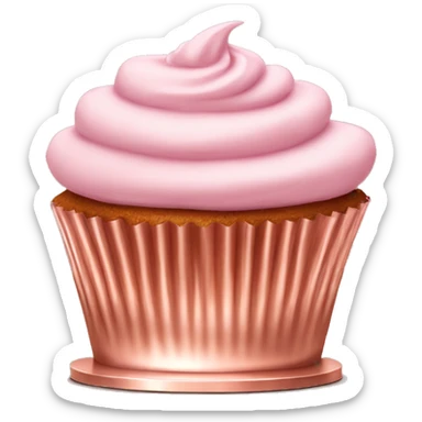 Realistic isolated empty rose gold cupcake stand. sticker