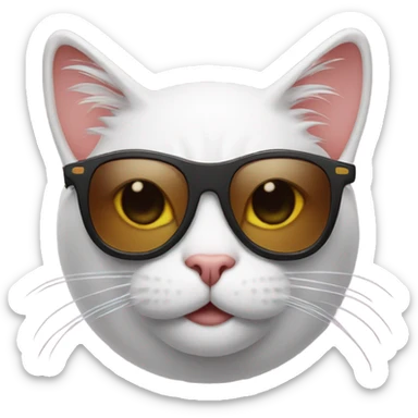 Cat with sunglasses Christmas present  sticker