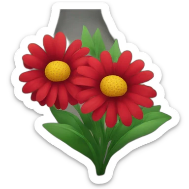 red flower in a garden sticker