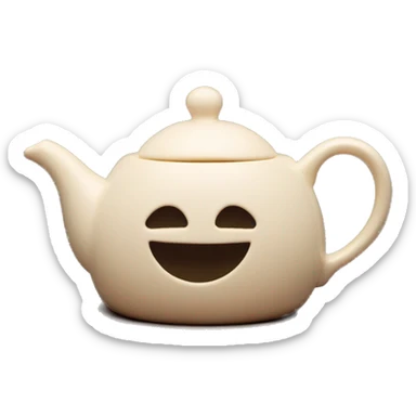teapot tea mug beige sticker