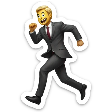 man in suit running fast in a hurry sticker