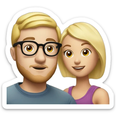 Mac Miller With a blond girl with glasses sticker
