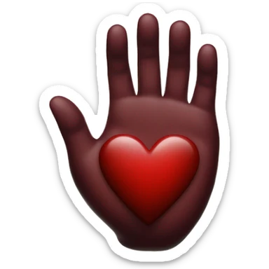 Dark red heart wlth hand sticker
