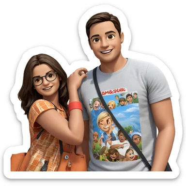 smiling boys in outdoor casual sticker