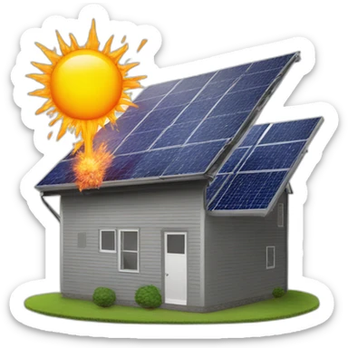 A solar energy panel explotion sticker