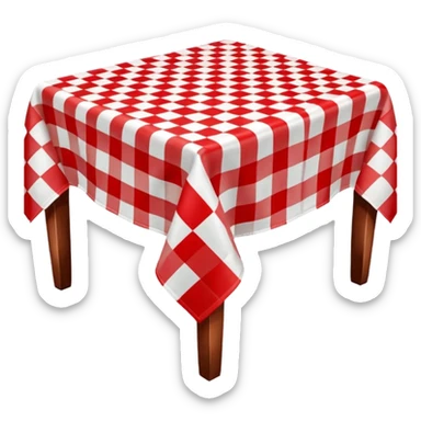 checkered tablecloth on an empty table sticker