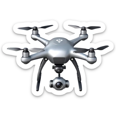 Quadcopter drone flying sticker