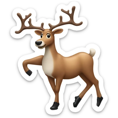 a tap dancing reindeer  sticker