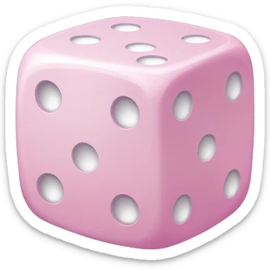 pastel pink dice realistic sticker