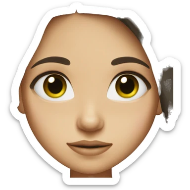 Girl with green eyes and dark brown hair sticker