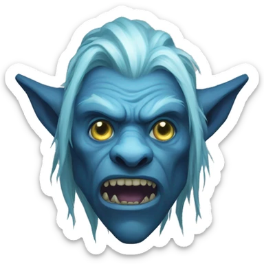 spectral giant blue firbolg surprised sticker