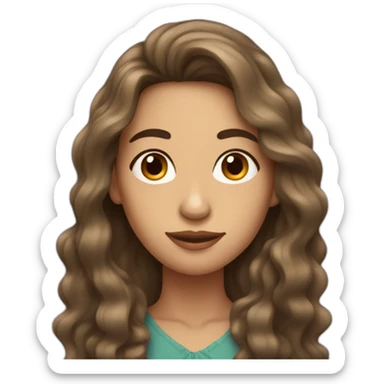 Chilean skinny woman with wavy long hair sticker