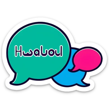 Colorful cartoon speech bubble with the name حسیب in fun decorative Arabic typography sticker