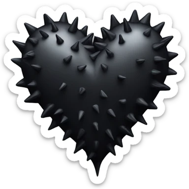 Black spike heart sticker