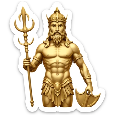 golden poseidon statue sticker