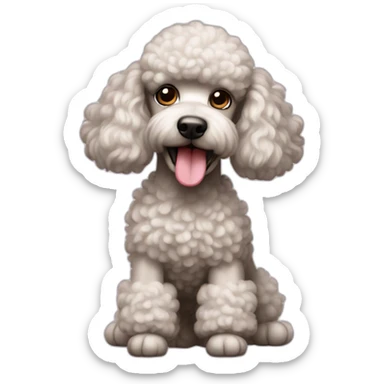 Poodle playing sticker