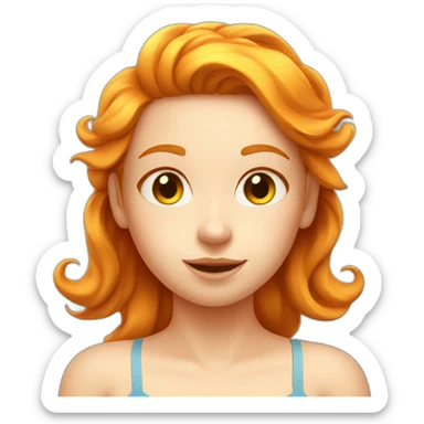 Ginger girl sun bathing  sticker